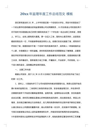 2025年监理年度工作总结范文