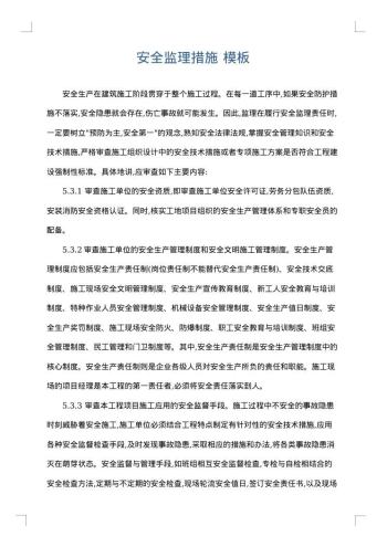 安全监理措施