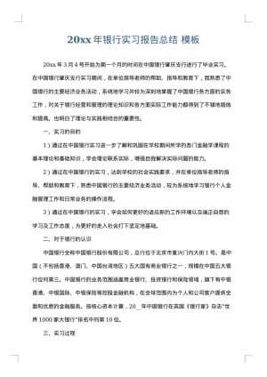 2025年银行实习报告总结