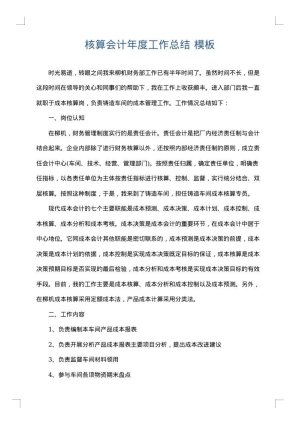 核算会计年度工作总结