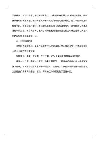 团队建设活动总结报告