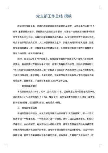 党支部工作总结