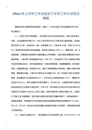 2025年上半年工作总结及下半年工作计划范文