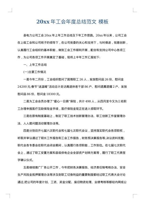 2025年工会年度总结范文