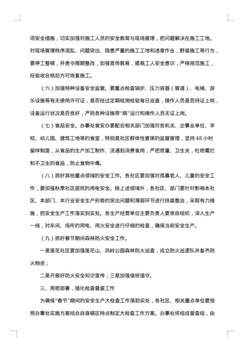 春节安全管理工作方案范文