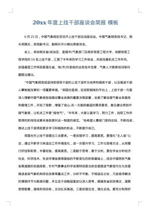 2025年度上挂干部座谈会简报