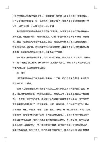 20xx年金工实习总结范文