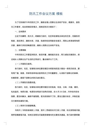 防汛工作会议方案