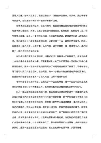 20xx年会计专业个人实习总结