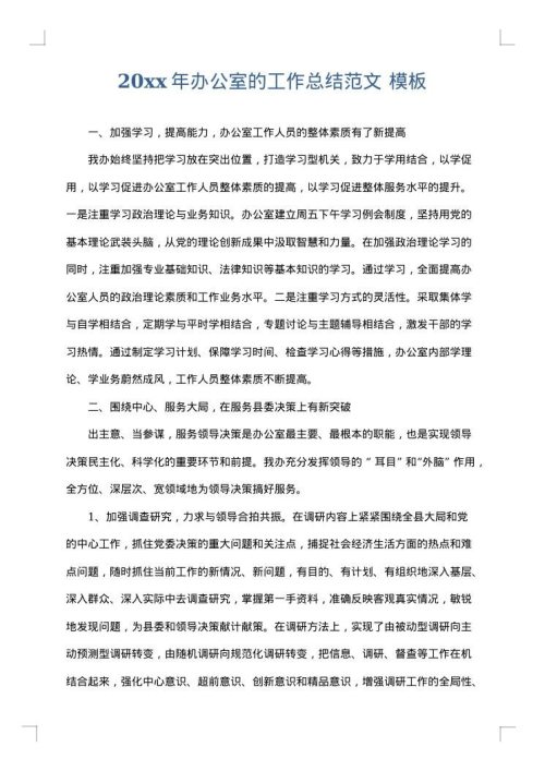 2025年办公室的工作总结范文