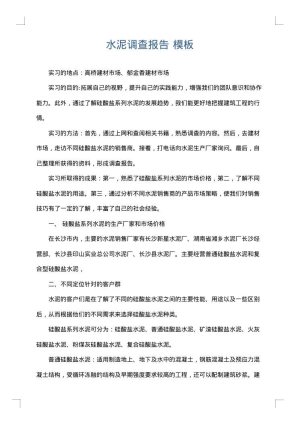 水泥调查报告