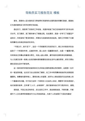 导购员实习报告范文