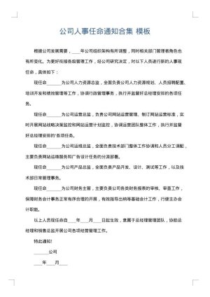 公司人事任命通知合集