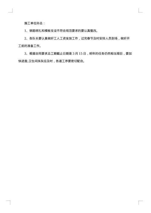 监理会议纪要范文