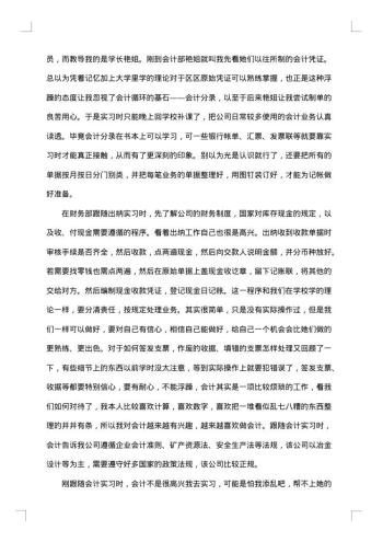 20xx年会计专业个人实习总结