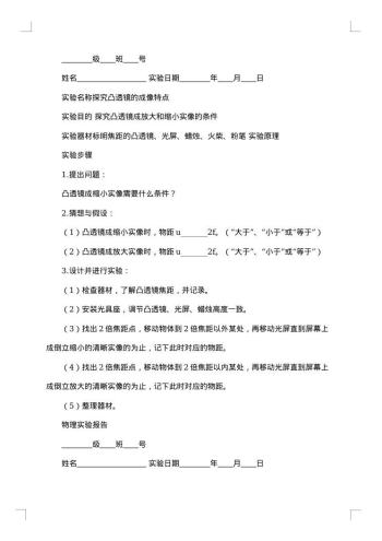 物理实验报告500字