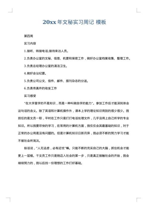 2025年文秘实习周记