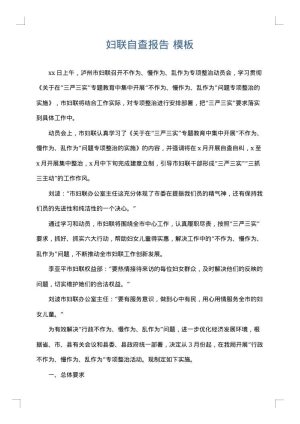 妇联自查报告