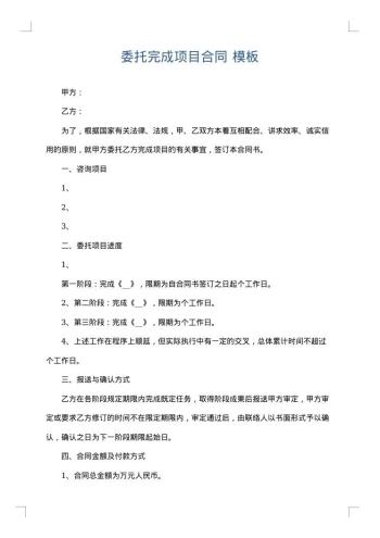 委托完成项目合同