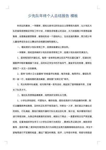 少先队年终个人总结报告