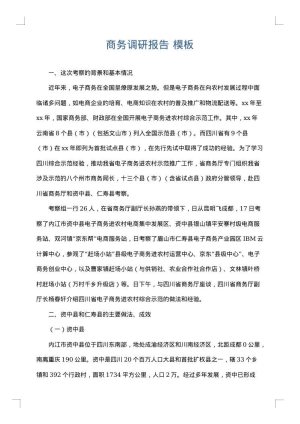 商务调研报告