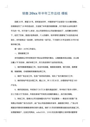 销售2025年半年工作总结