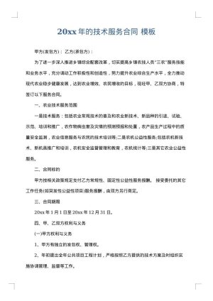 2025年的技术服务合同