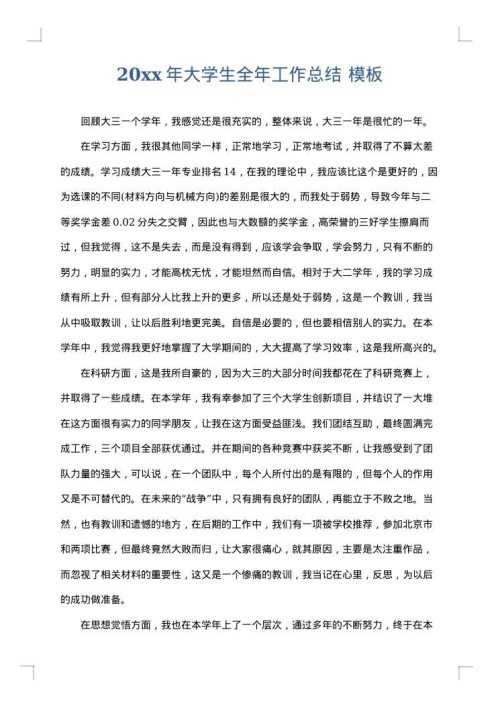 2025年大学生全年工作总结
