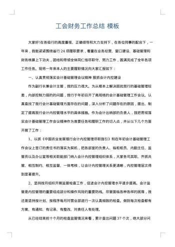 工会财务工作总结