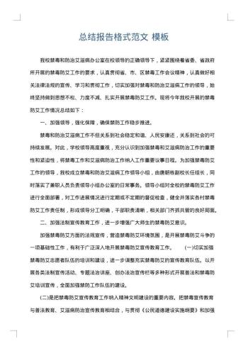 总结报告格式范文