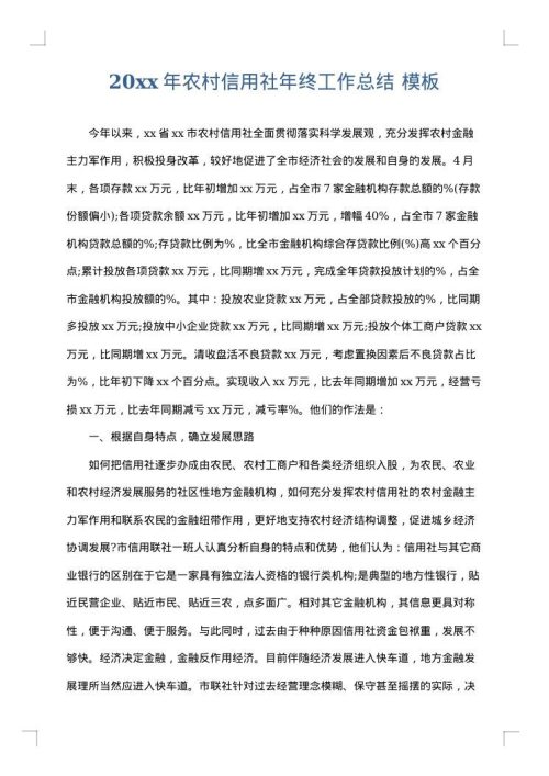 2025年农村信用社年终工作总结