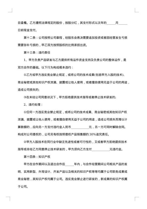 项目合作协议书