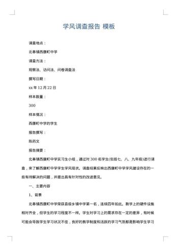 学风调查报告