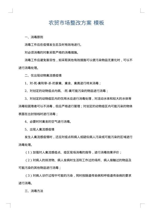 农贸市场整改方案