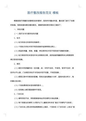 医疗整改报告范文