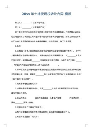 2025年土地使用权转让合同