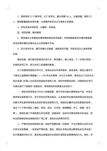 小学办学行为自查报告
