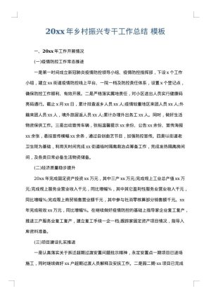 2025年乡村振兴专干工作总结