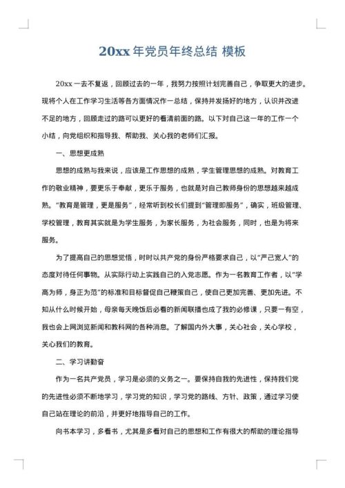 2025年党员年终总结