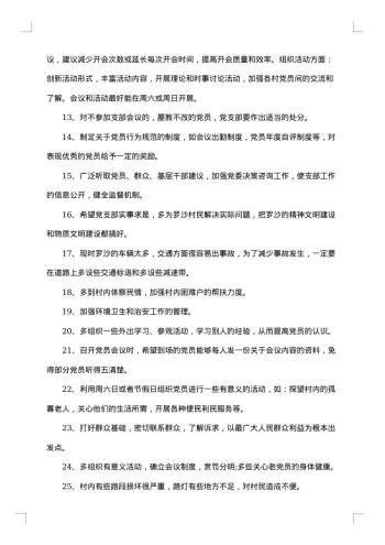支部意见和建议
