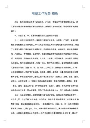 考察工作报告