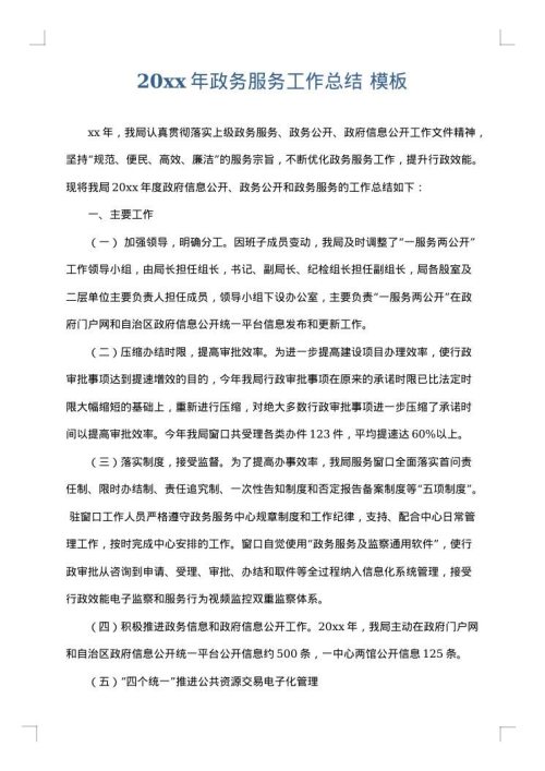2025年政务服务工作总结