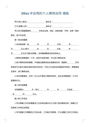 2025年实用的个人聘用合同