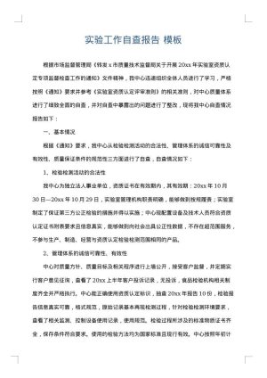 实验工作自查报告