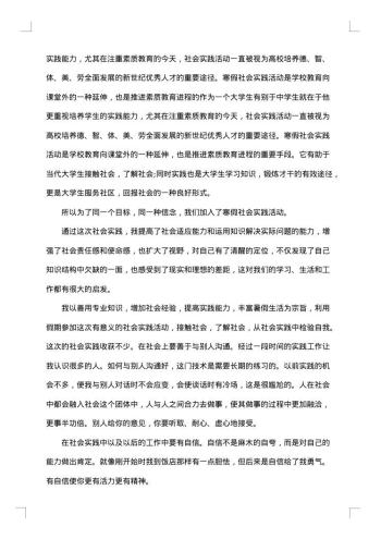 20xx年大学生实习总结报告