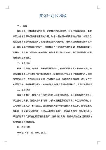策划计划书