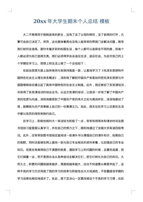 2025年大学生期末个人总结