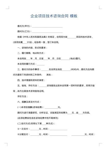 企业项目技术咨询合同