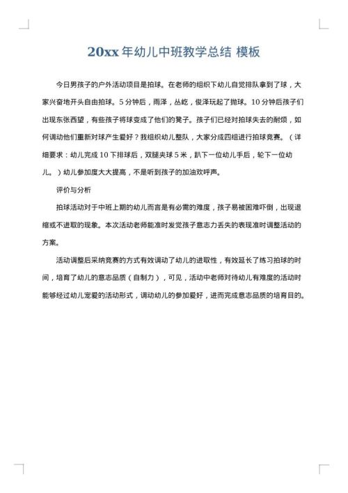 2025年幼儿中班教学总结