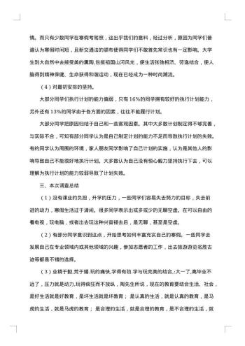 寒假调查报告
